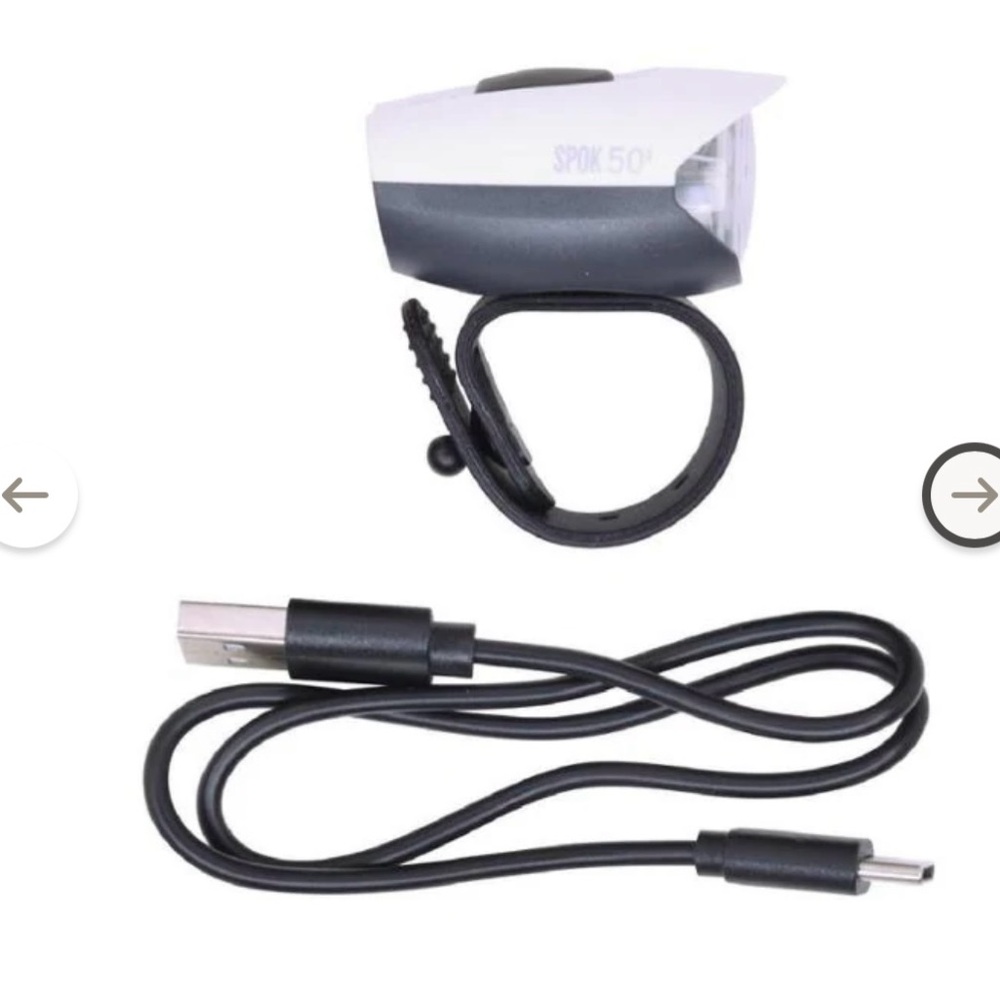 Spok 50 USB Rechargeable Headlight - Silver and Black - Picture 3 of 5